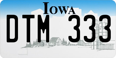 IA license plate DTM333