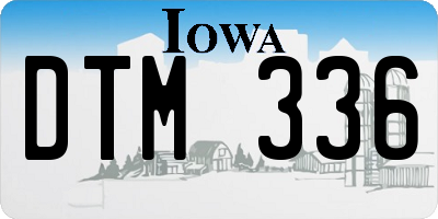 IA license plate DTM336