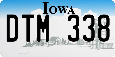 IA license plate DTM338