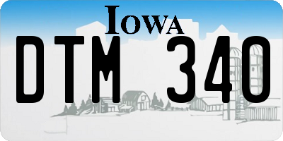 IA license plate DTM340