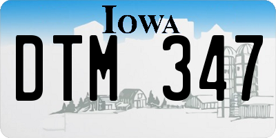 IA license plate DTM347