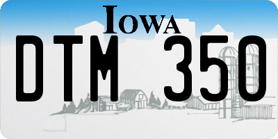 IA license plate DTM350