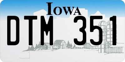 IA license plate DTM351