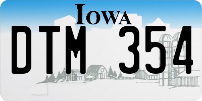 IA license plate DTM354
