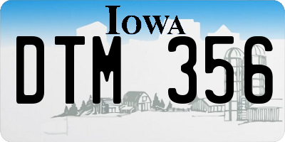 IA license plate DTM356
