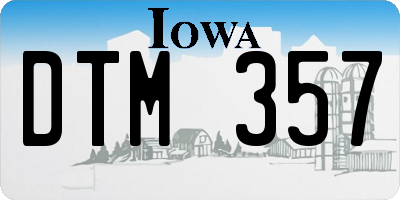 IA license plate DTM357