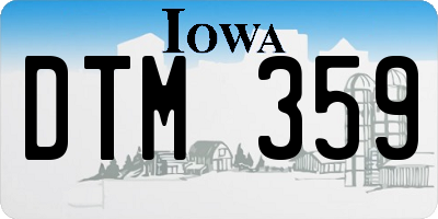 IA license plate DTM359