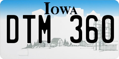 IA license plate DTM360