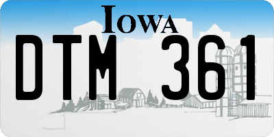 IA license plate DTM361