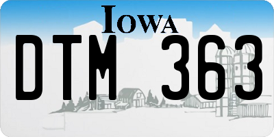 IA license plate DTM363