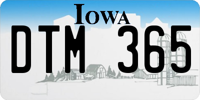 IA license plate DTM365