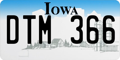 IA license plate DTM366