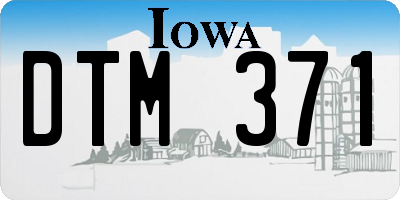 IA license plate DTM371