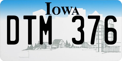 IA license plate DTM376