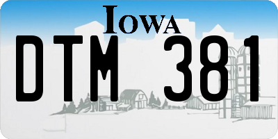 IA license plate DTM381