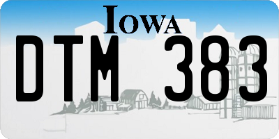 IA license plate DTM383
