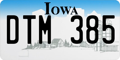 IA license plate DTM385