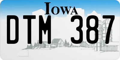 IA license plate DTM387