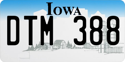 IA license plate DTM388