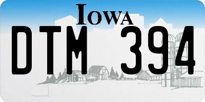 IA license plate DTM394