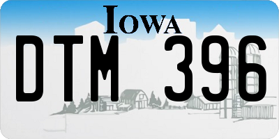 IA license plate DTM396
