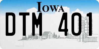 IA license plate DTM401