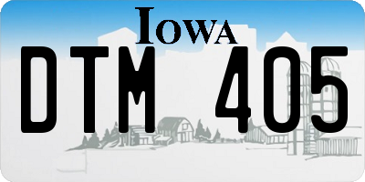 IA license plate DTM405