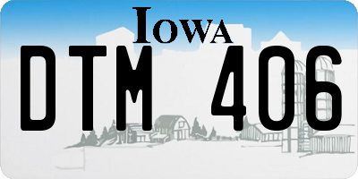 IA license plate DTM406