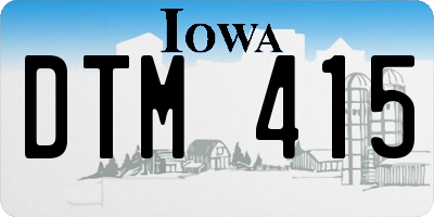 IA license plate DTM415