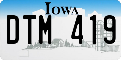 IA license plate DTM419