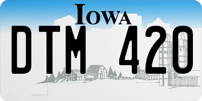 IA license plate DTM420