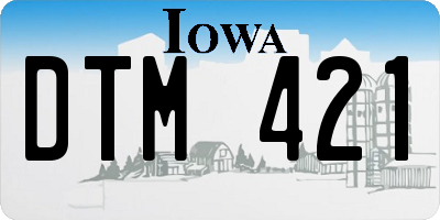 IA license plate DTM421