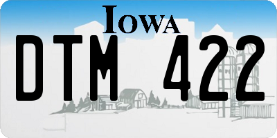 IA license plate DTM422