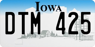 IA license plate DTM425