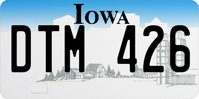 IA license plate DTM426