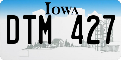 IA license plate DTM427