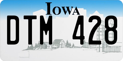 IA license plate DTM428