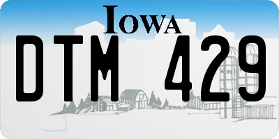 IA license plate DTM429