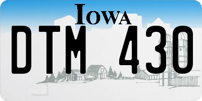 IA license plate DTM430