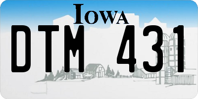 IA license plate DTM431