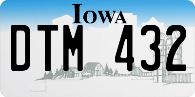 IA license plate DTM432
