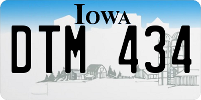 IA license plate DTM434