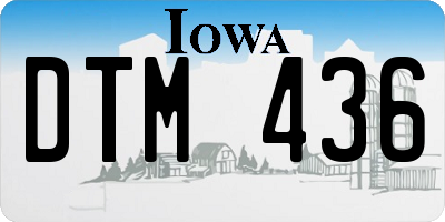 IA license plate DTM436