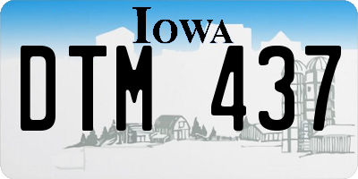 IA license plate DTM437