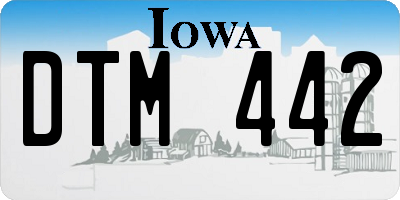 IA license plate DTM442