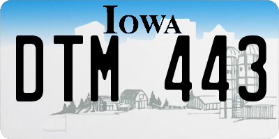 IA license plate DTM443