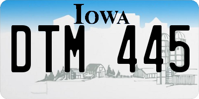 IA license plate DTM445