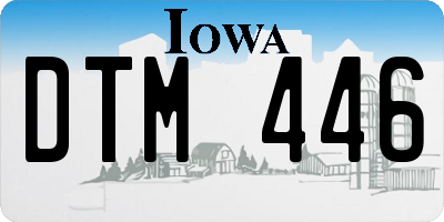 IA license plate DTM446