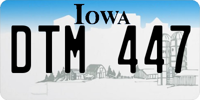 IA license plate DTM447