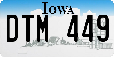 IA license plate DTM449